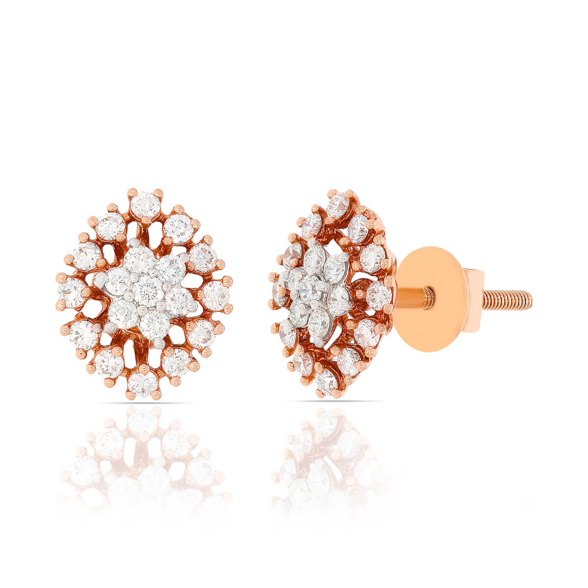Vivid Full Bloom 18K Gold Studs