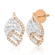 18K Mesmerizing Leaflet Studs for Elegant Look
