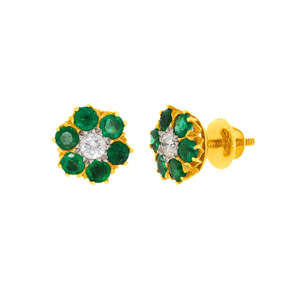 Radiant Flora 18K Diamond Studs for Modern Flair