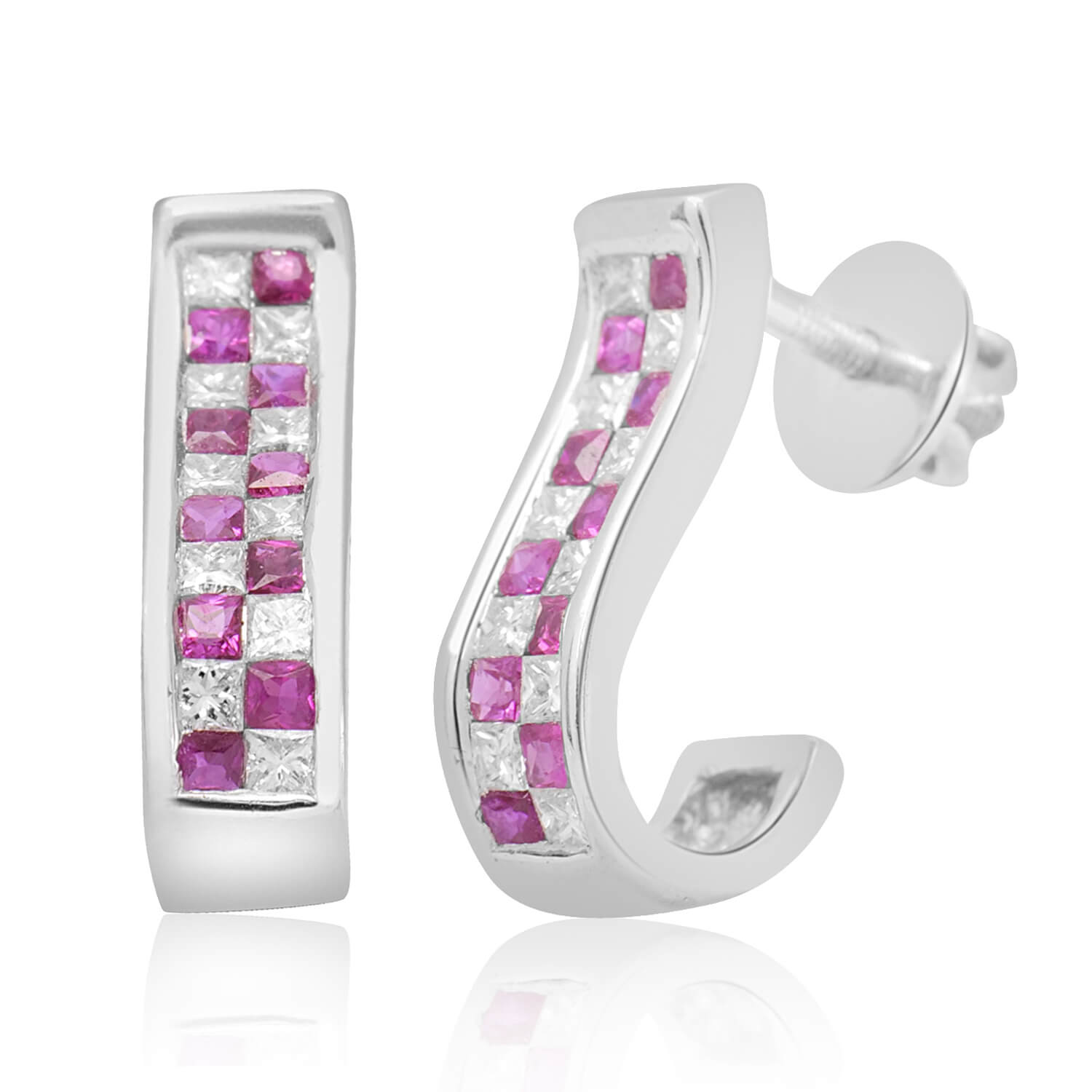 Sleek Style Diamond Hoop
