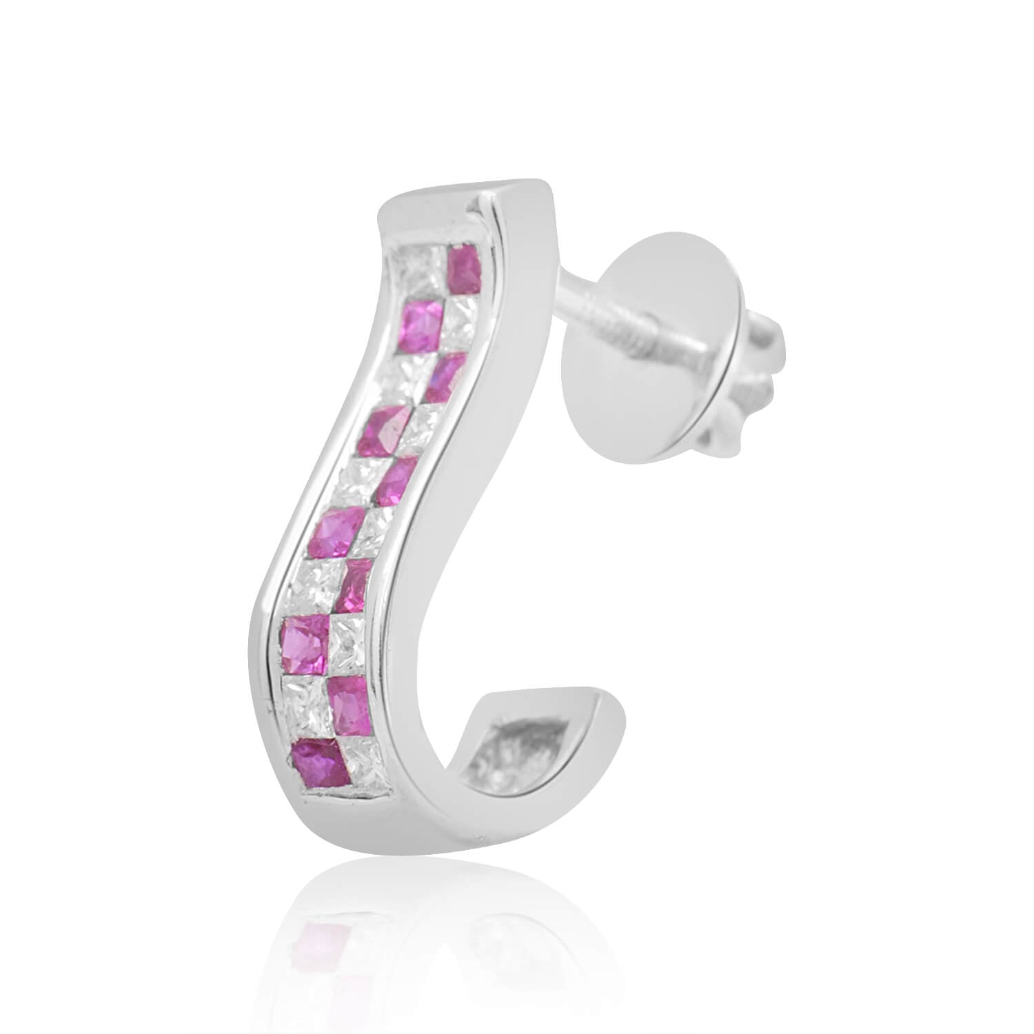 Sleek Style Diamond Hoop