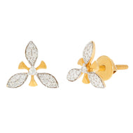 Luxurious 18K Clover Stud Earrings