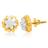 Full Blossom 18K Gold Studs for a Modern Flair