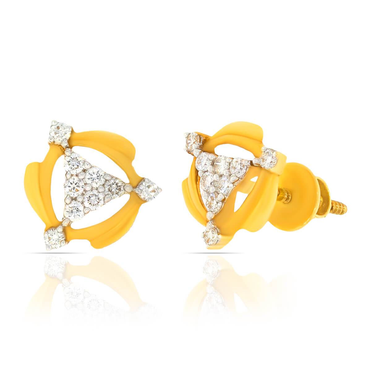 Stunning Radiant Trigonal Studs 18K