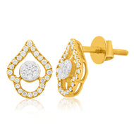 Gorgeous Gold Studs with Stunning Diamonds