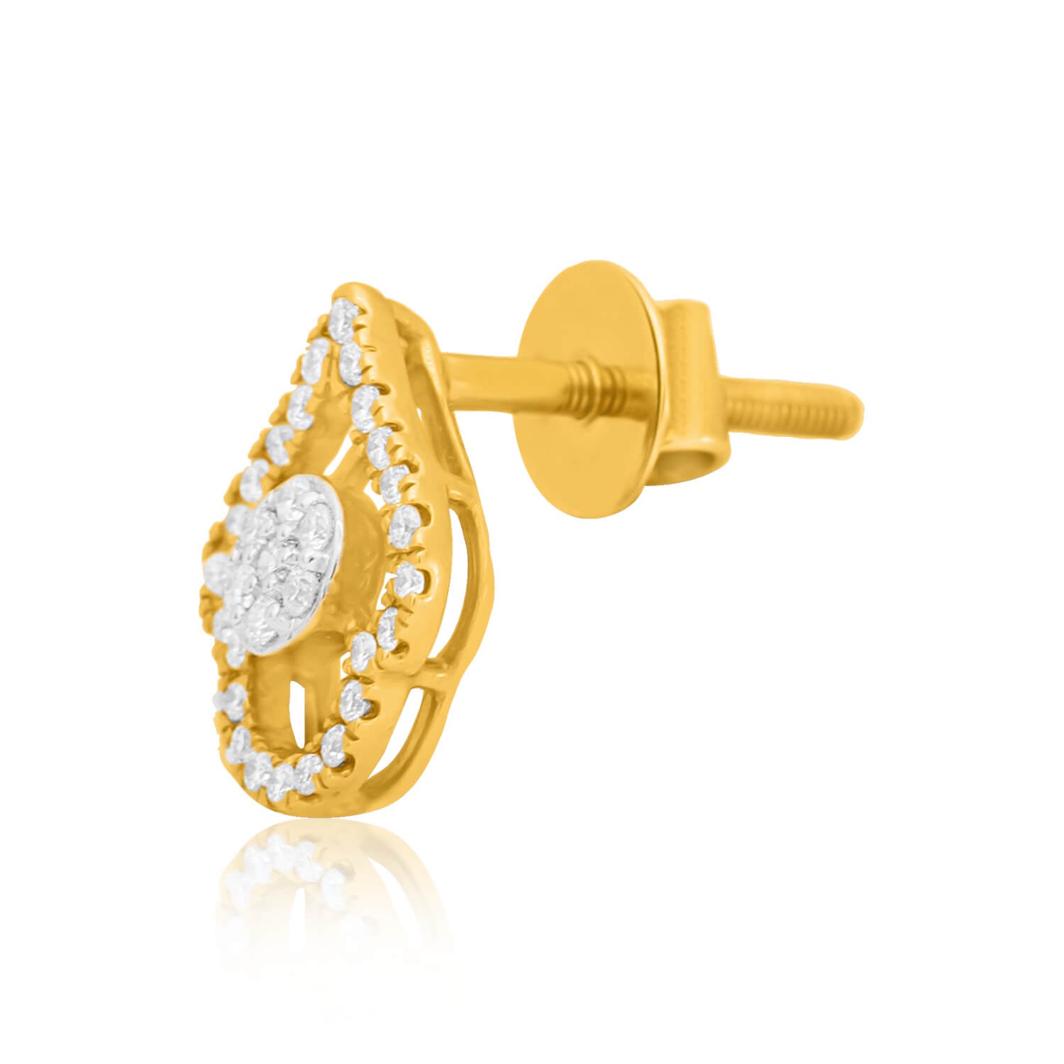 Gorgeous Gold Studs with Stunning Diamonds