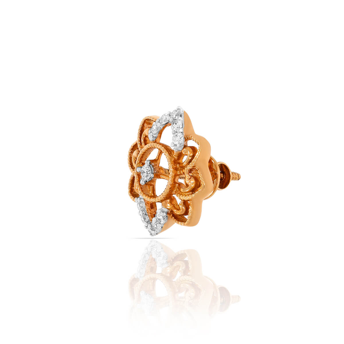 Gracious Star Flower Gold Studs 18K