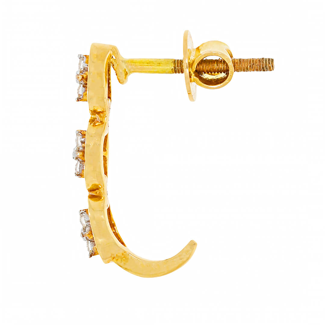 Modern Golden Chain Motif Hoops