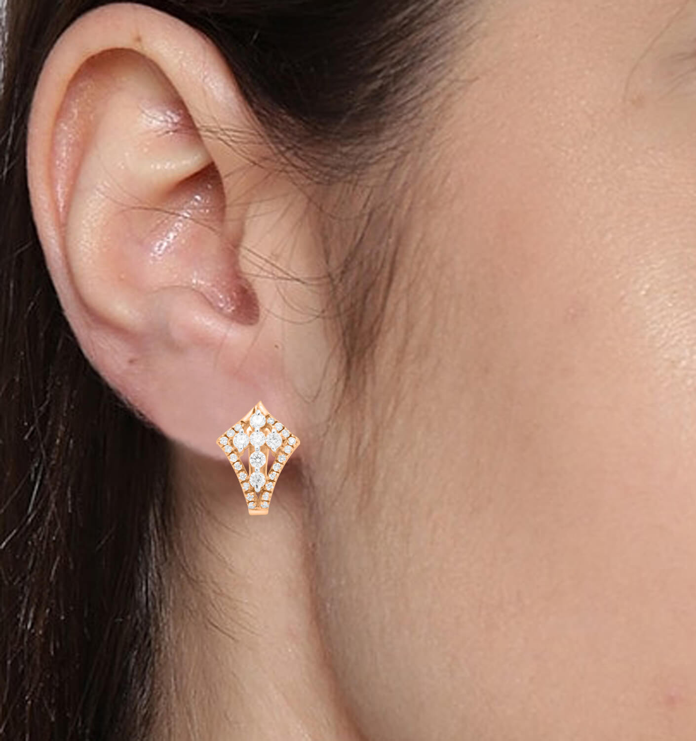 Clover 18K Gold Hoops with Cheerful Vibe