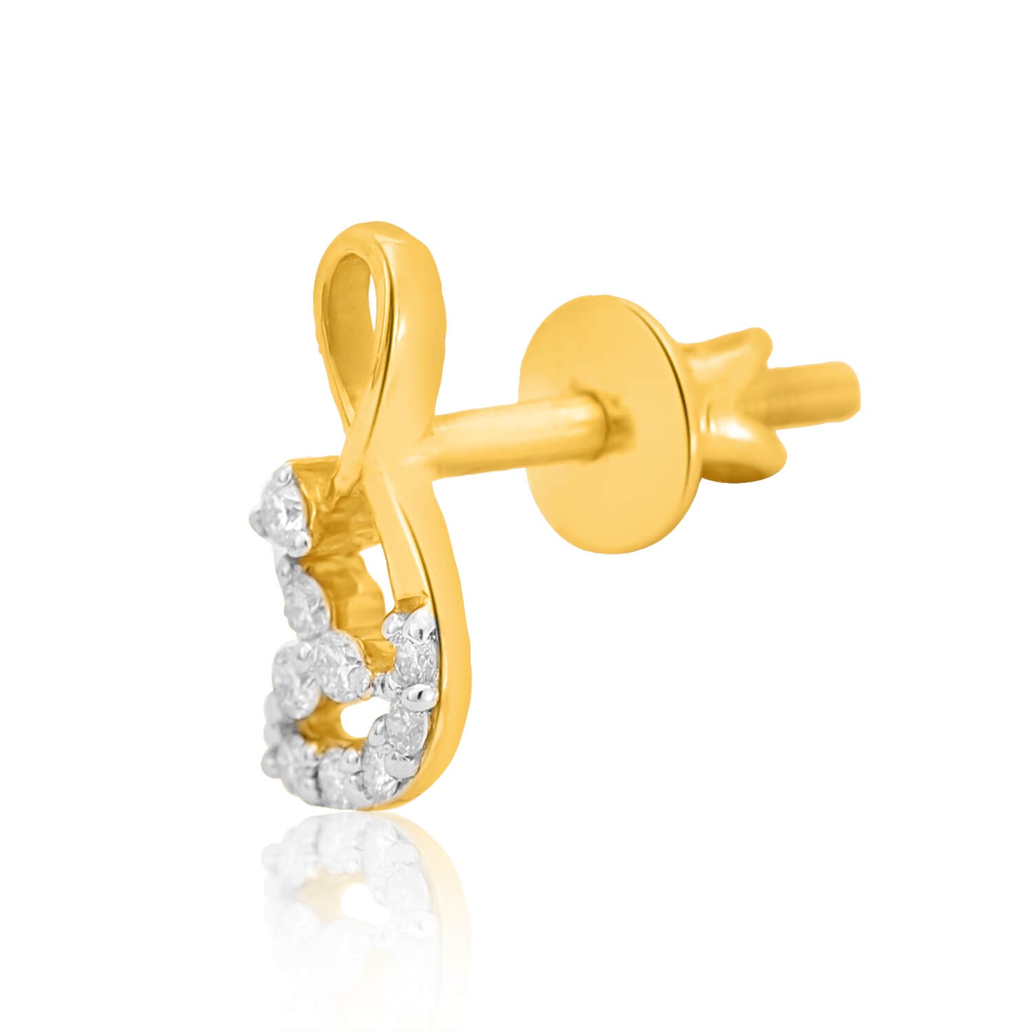Radiant 18K Gold Studs with Enigmatic Motif