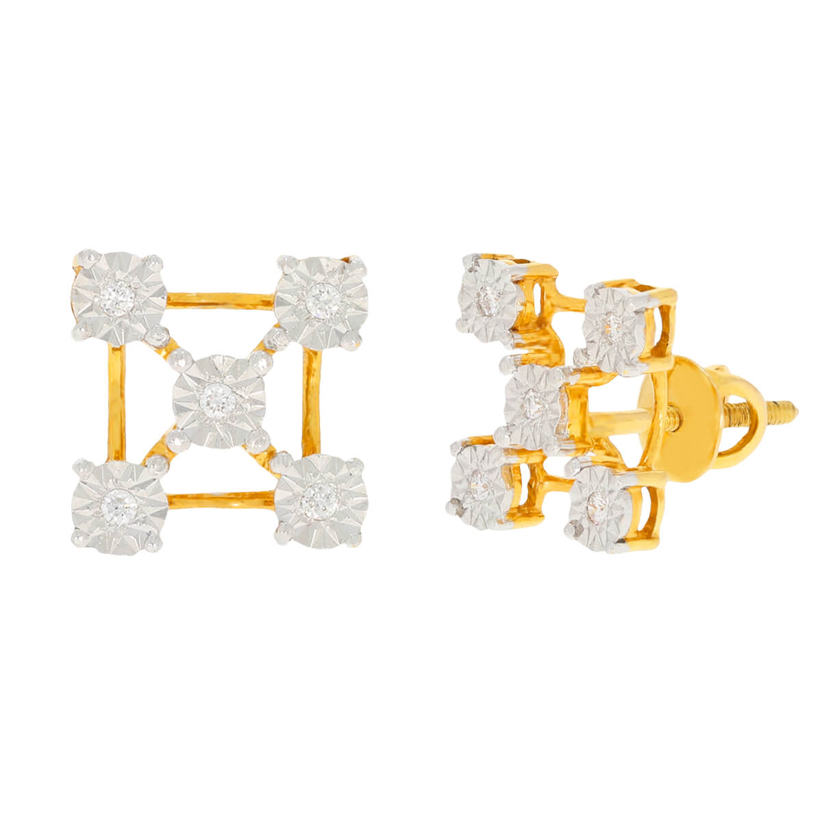 Radiant Sunlit 18K Box Stud Earrings