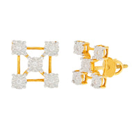 Radiant Sunlit 18K Box Stud Earrings