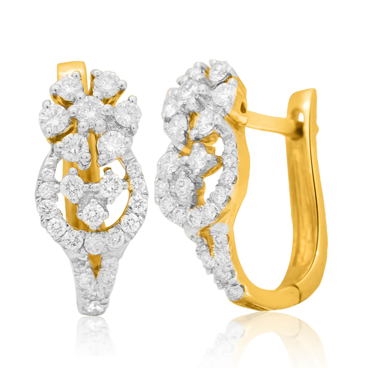 Shimmering Floweret Diamond Hoops