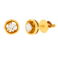 18K Sleek Oval Diamond Studs