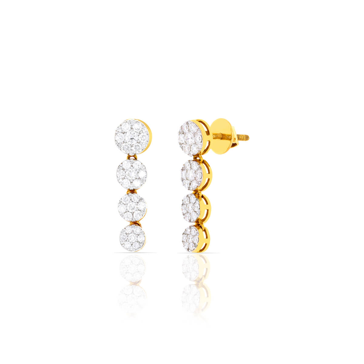 18K Sleek Dazzle Gold Studs
