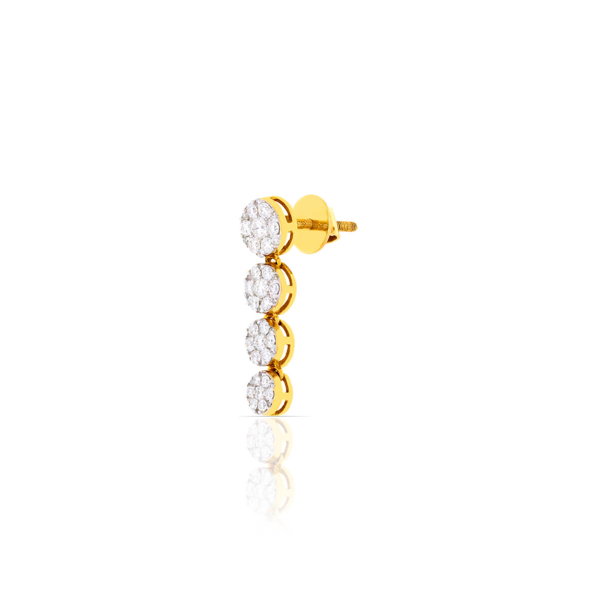 18K Sleek Dazzle Gold Studs