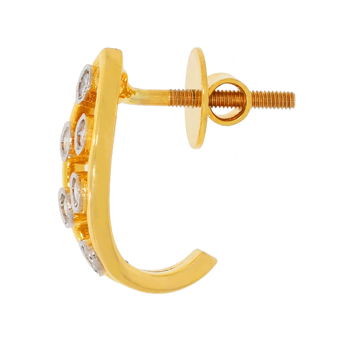 Leafy Shimmer Gold Hoops