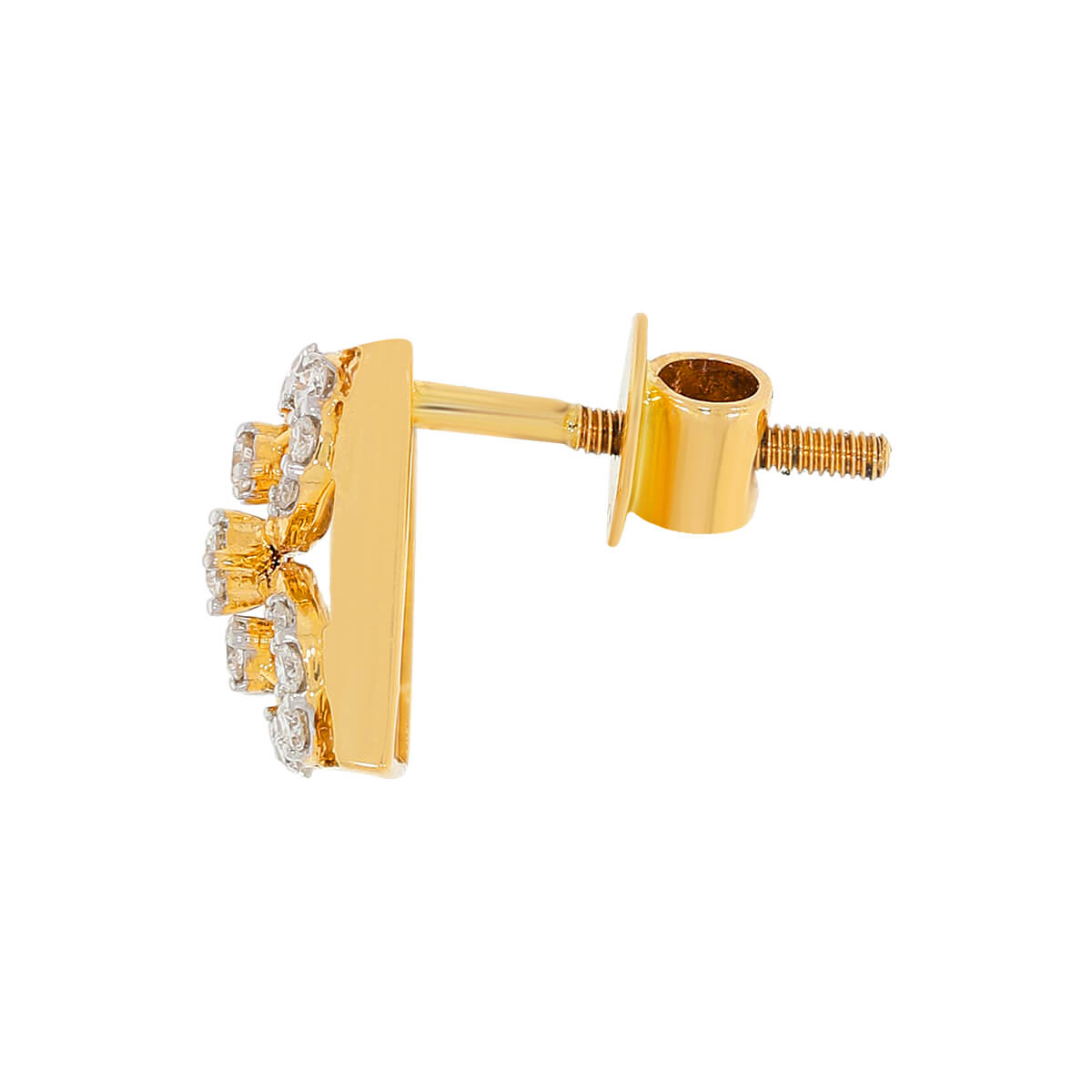 Exquisitely Detailed Clover Studs in 18K Gold