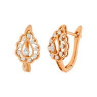 Polished Elegance 18K Leaf Hoops