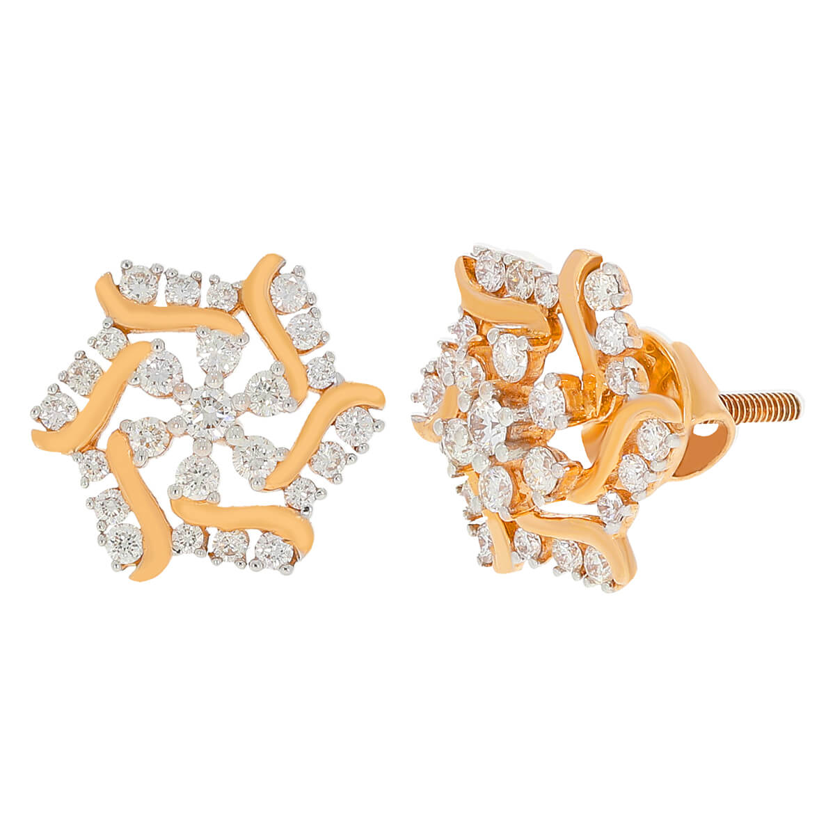 Mesmerizing Flora Elegance 18K Stylish Star Studs
