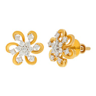 18K Diamond Studs with Luxurious Floral Motifs