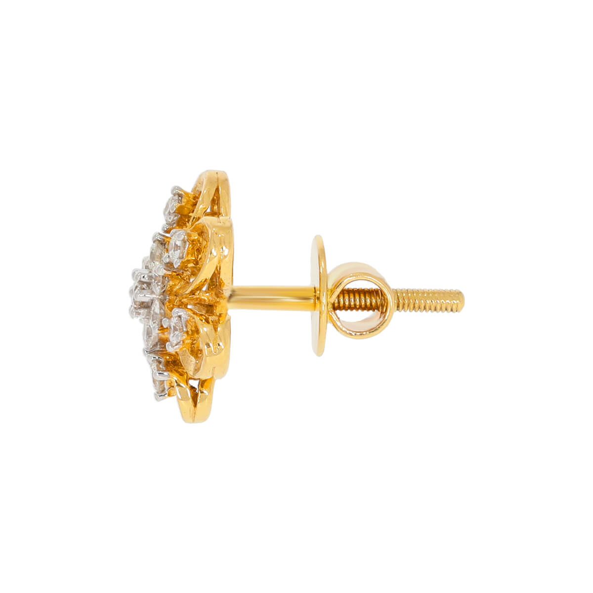 18K Diamond Studs with Luxurious Floral Motifs