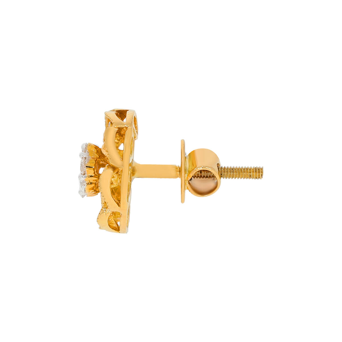 18K Golden Blossom Studs with Delicate Detail