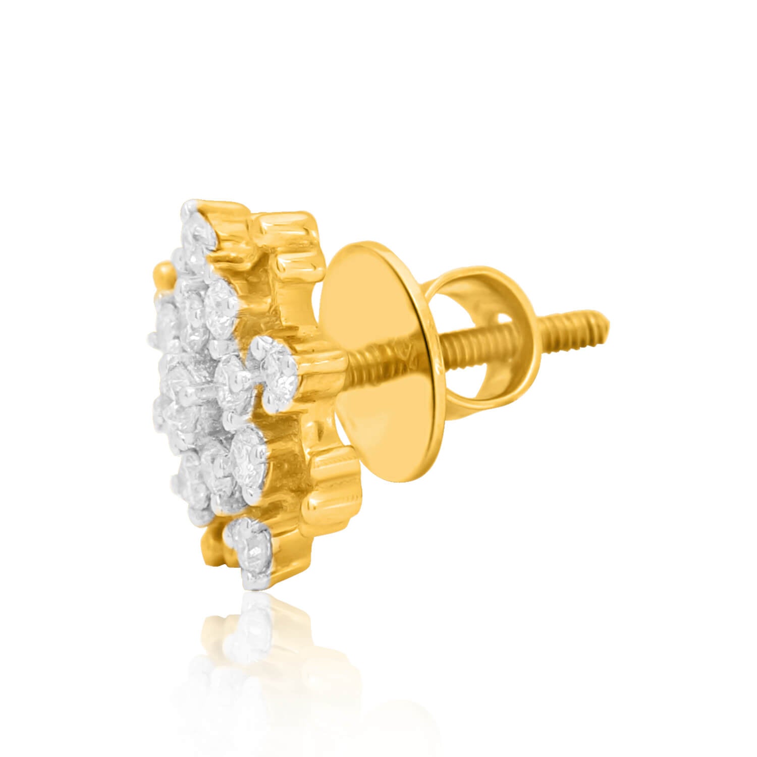 Dainty Square Sparkle 18K Gold Studs