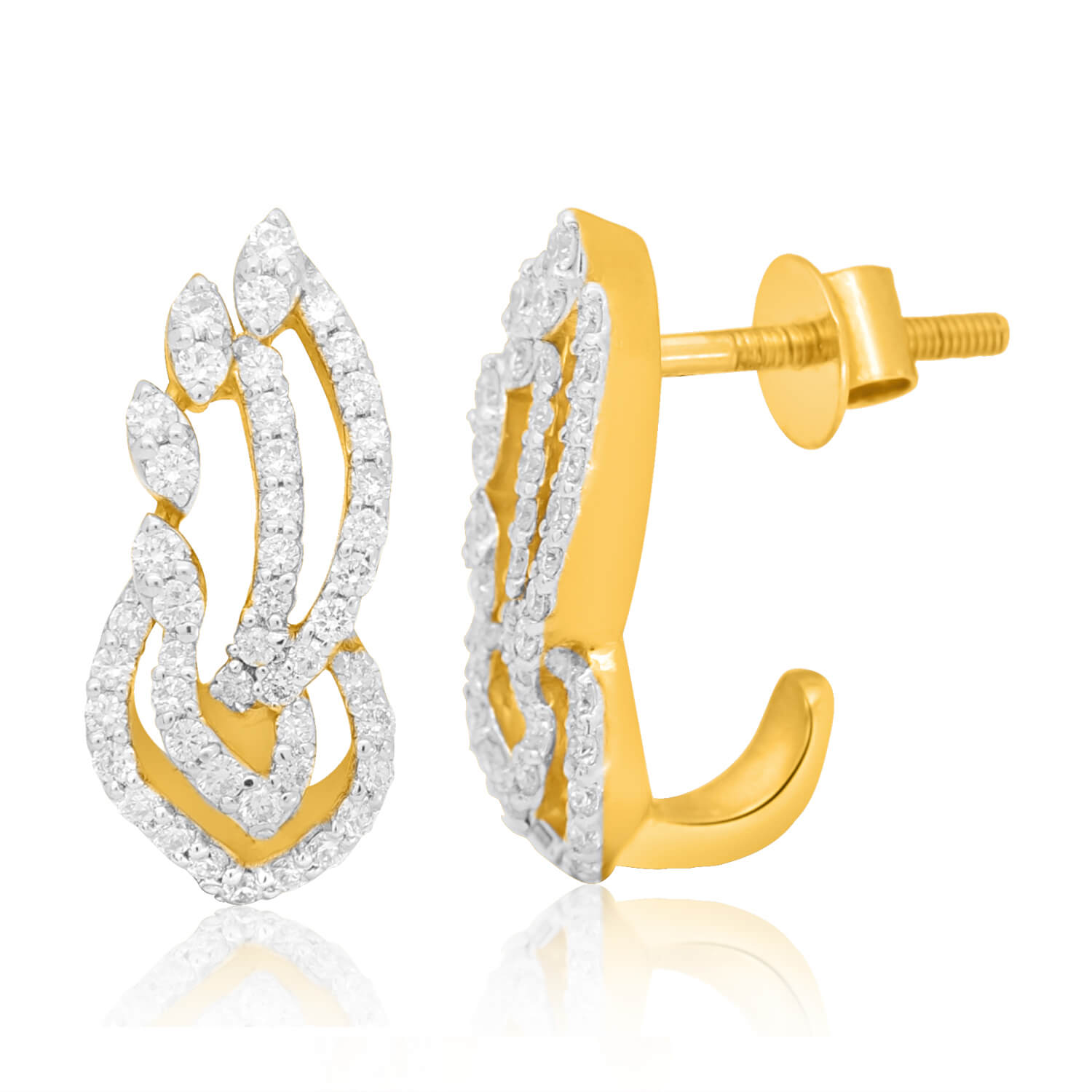Captivating Petal Swirl 18K Gold Hoops for Daily Wear