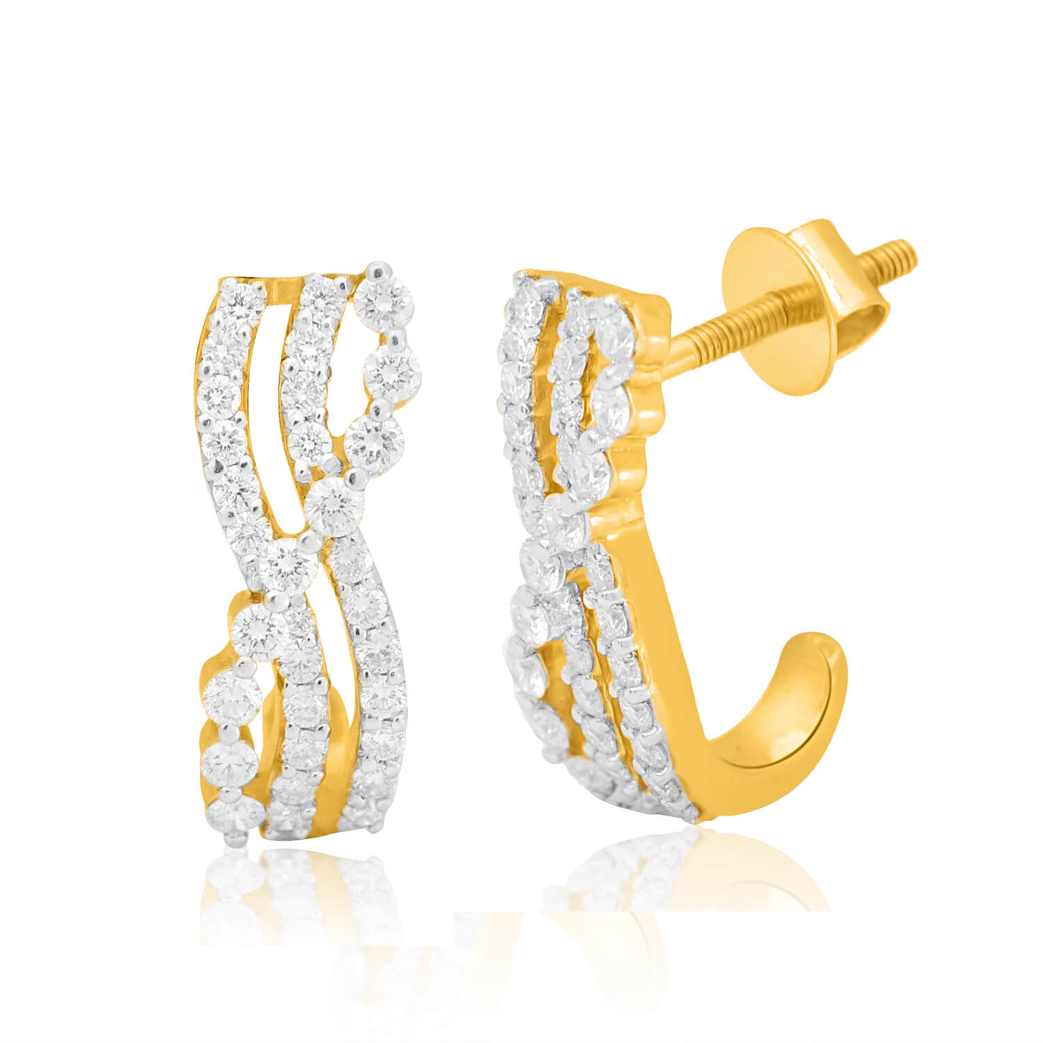 Chic 18K Diamond Hoops for Sleek Stylish