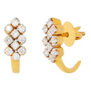 Elegant Diamond Cluster Gold Hoops