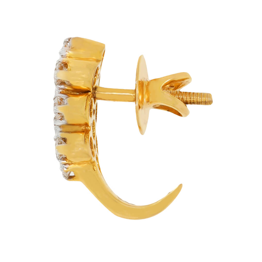 Elegant Diamond Cluster Gold Hoops