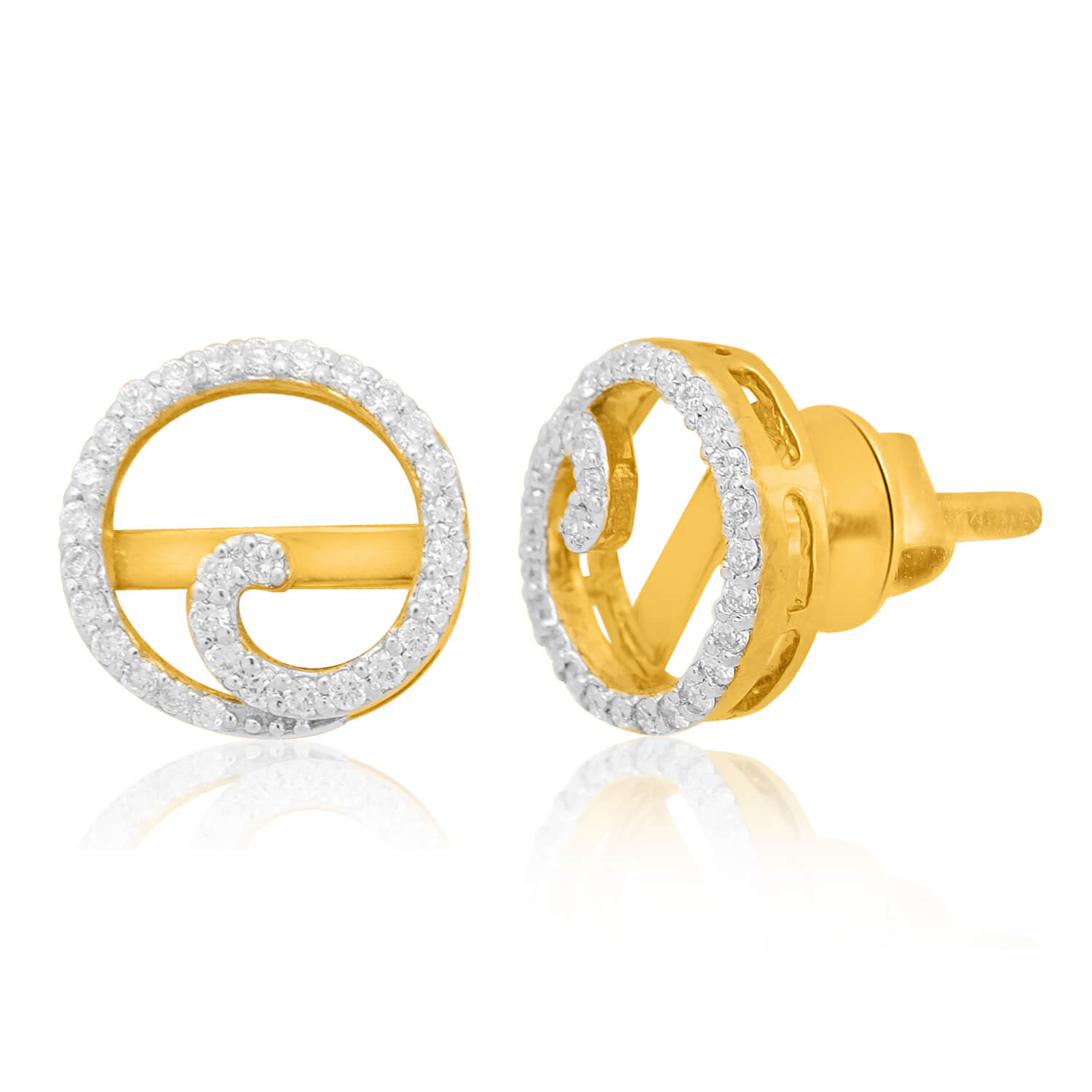 Radiant Orb 18K Gold Stud Earrings