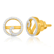 Radiant Orb 18K Gold Stud Earrings