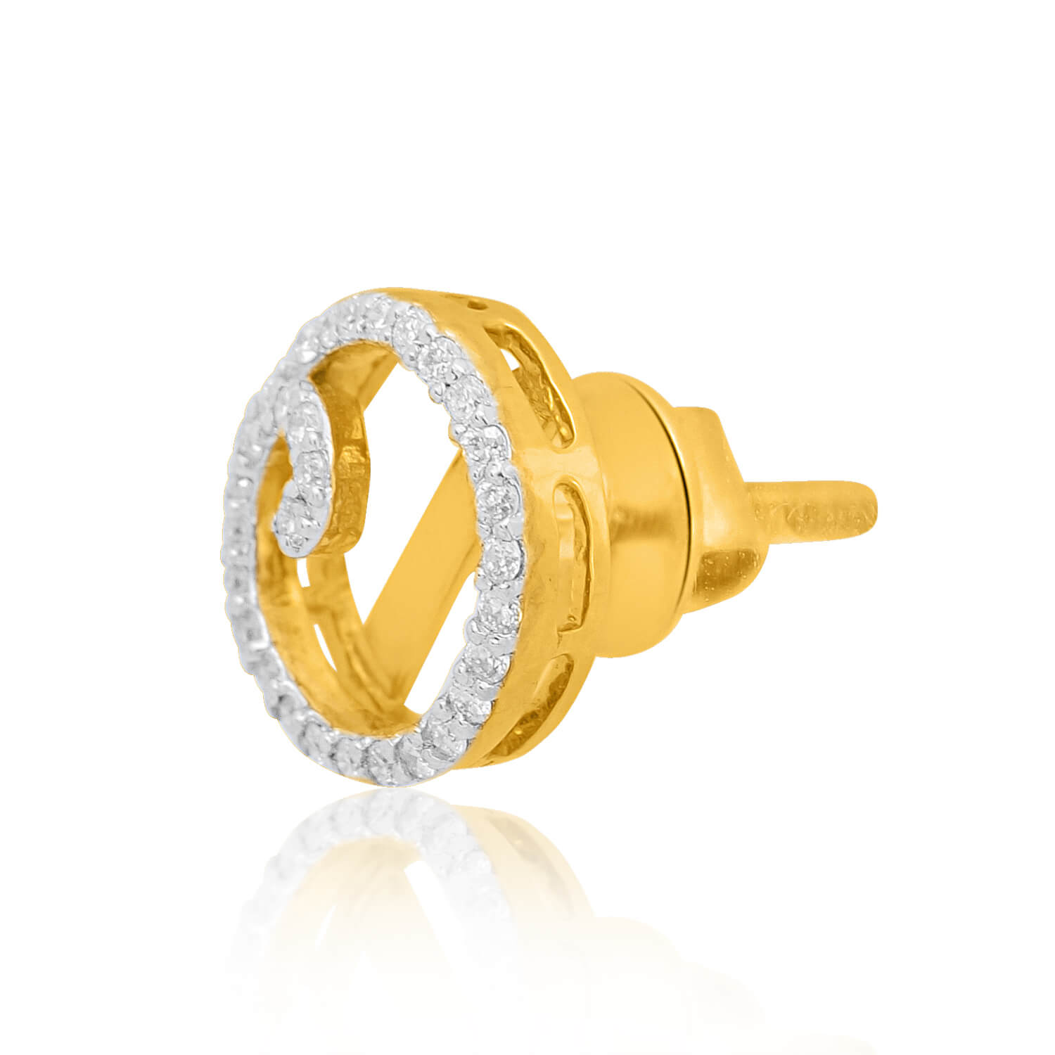 Radiant Orb 18K Gold Stud Earrings