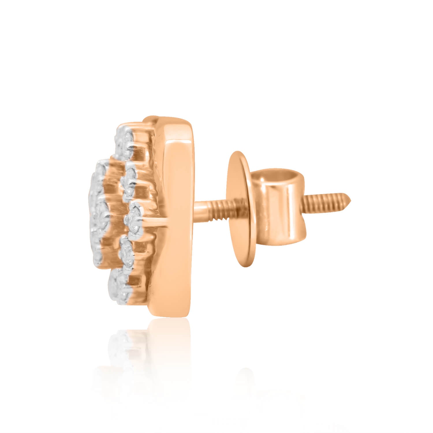 Modern Elegance 18K Rose Gold Studs in Square Design