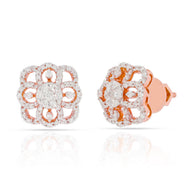 Artfully Crafted with Diamond 18K Stud Earrings