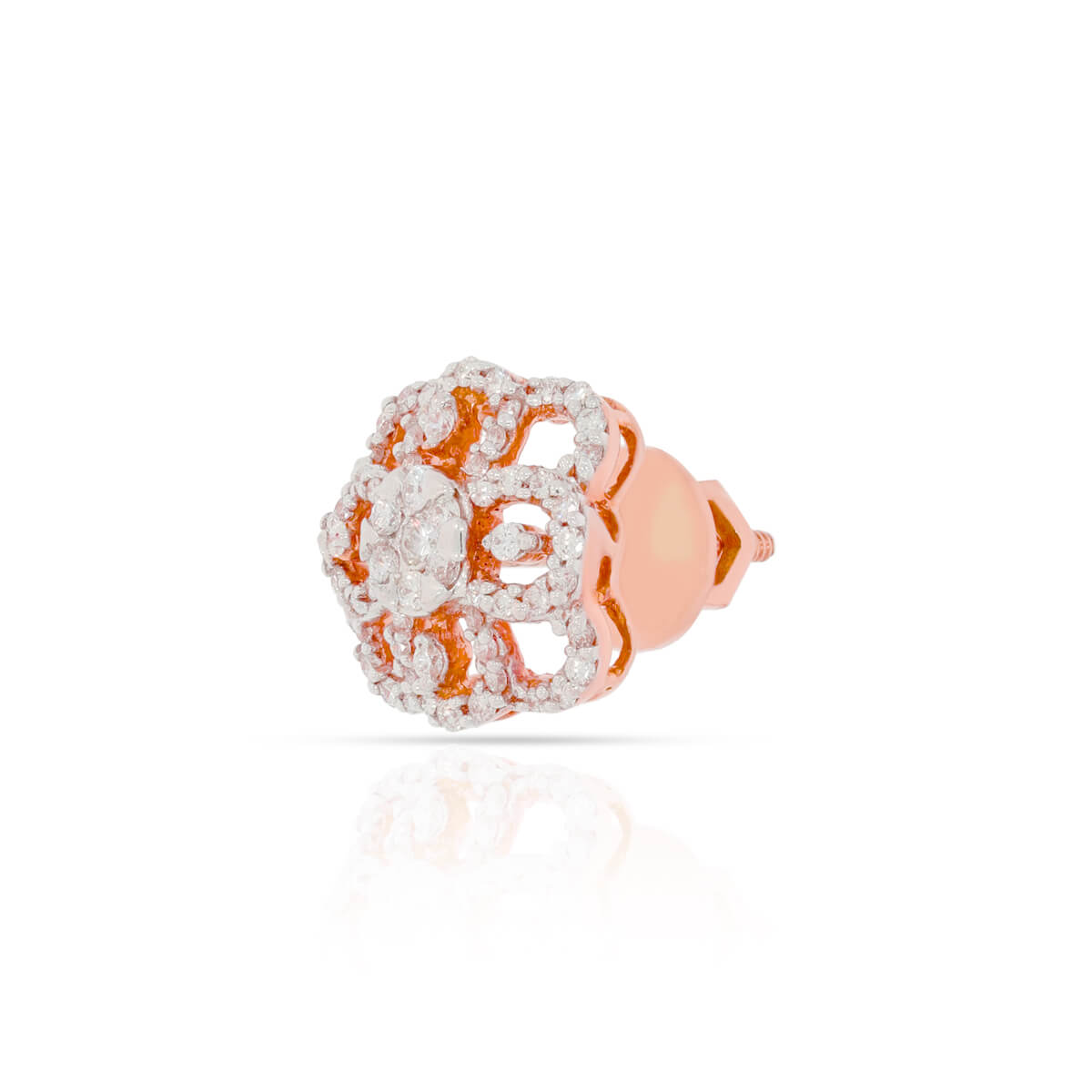 Artfully Crafted with Diamond 18K Stud Earrings
