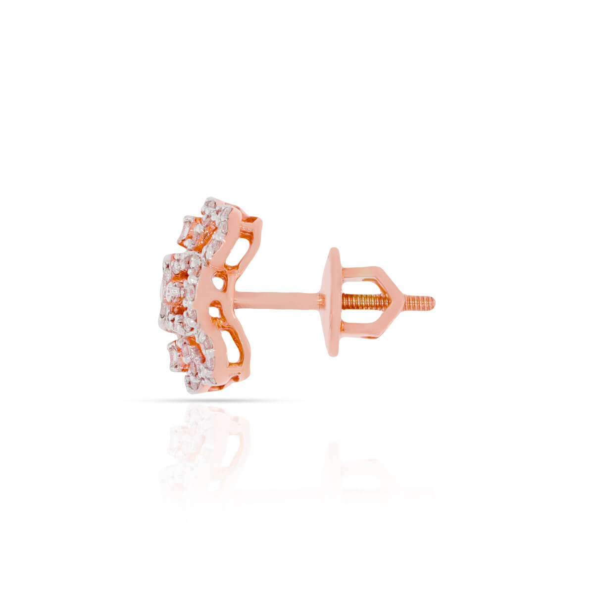Artfully Crafted with Diamond 18K Stud Earrings