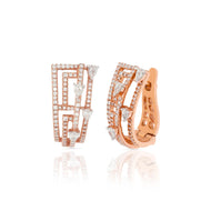 Modern Flair Hoop 18K Gold Earrings