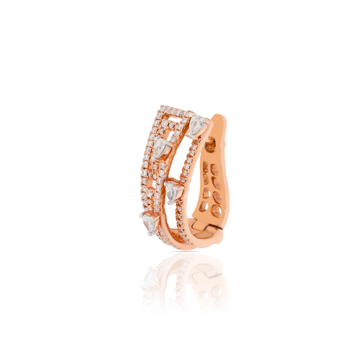 Modern Flair Hoop 18K Gold Earrings