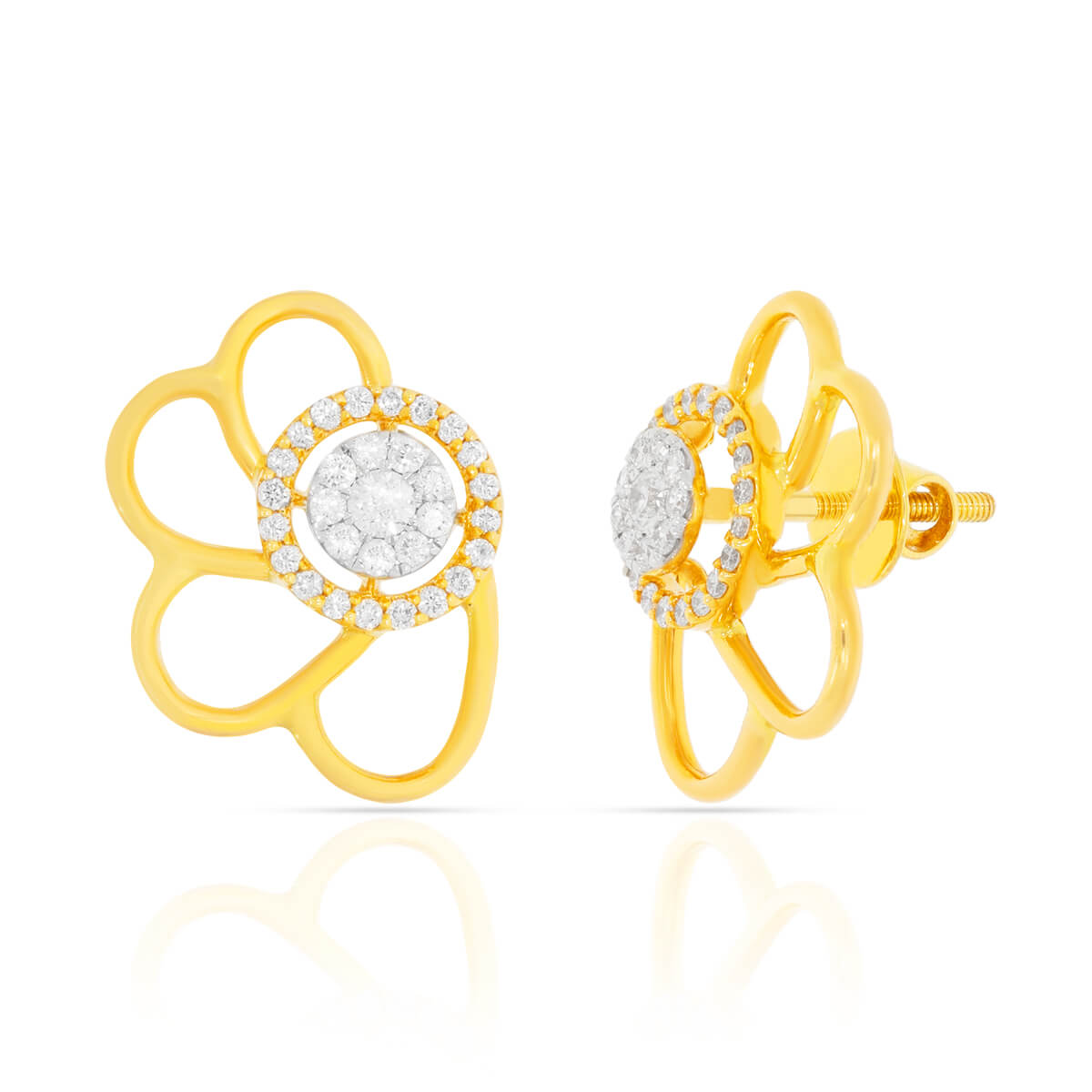 Gold Studs with Soft Charm 18K