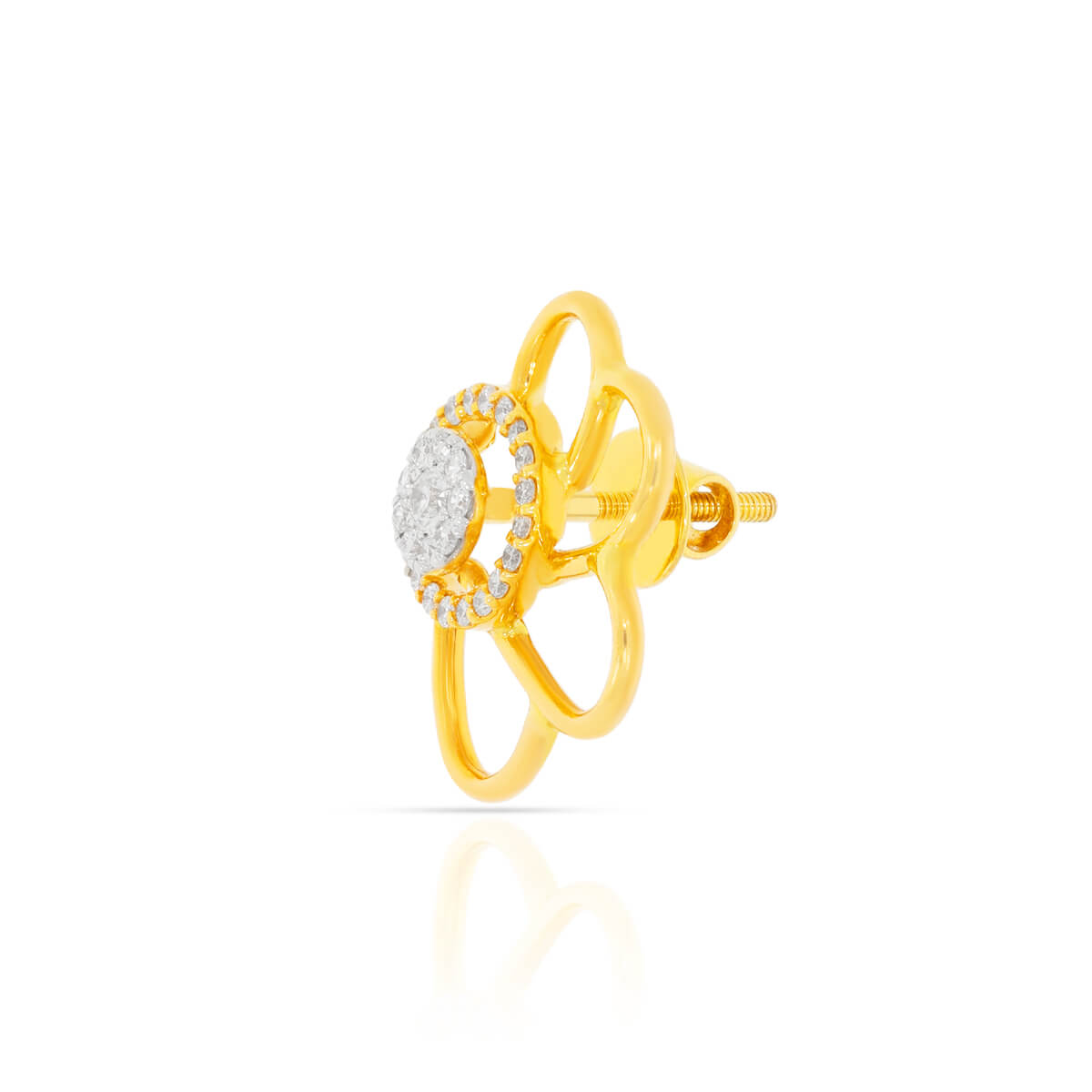 Gold Studs with Soft Charm 18K