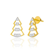 Trigonal Elegance 18K Diamond Stud Earrings