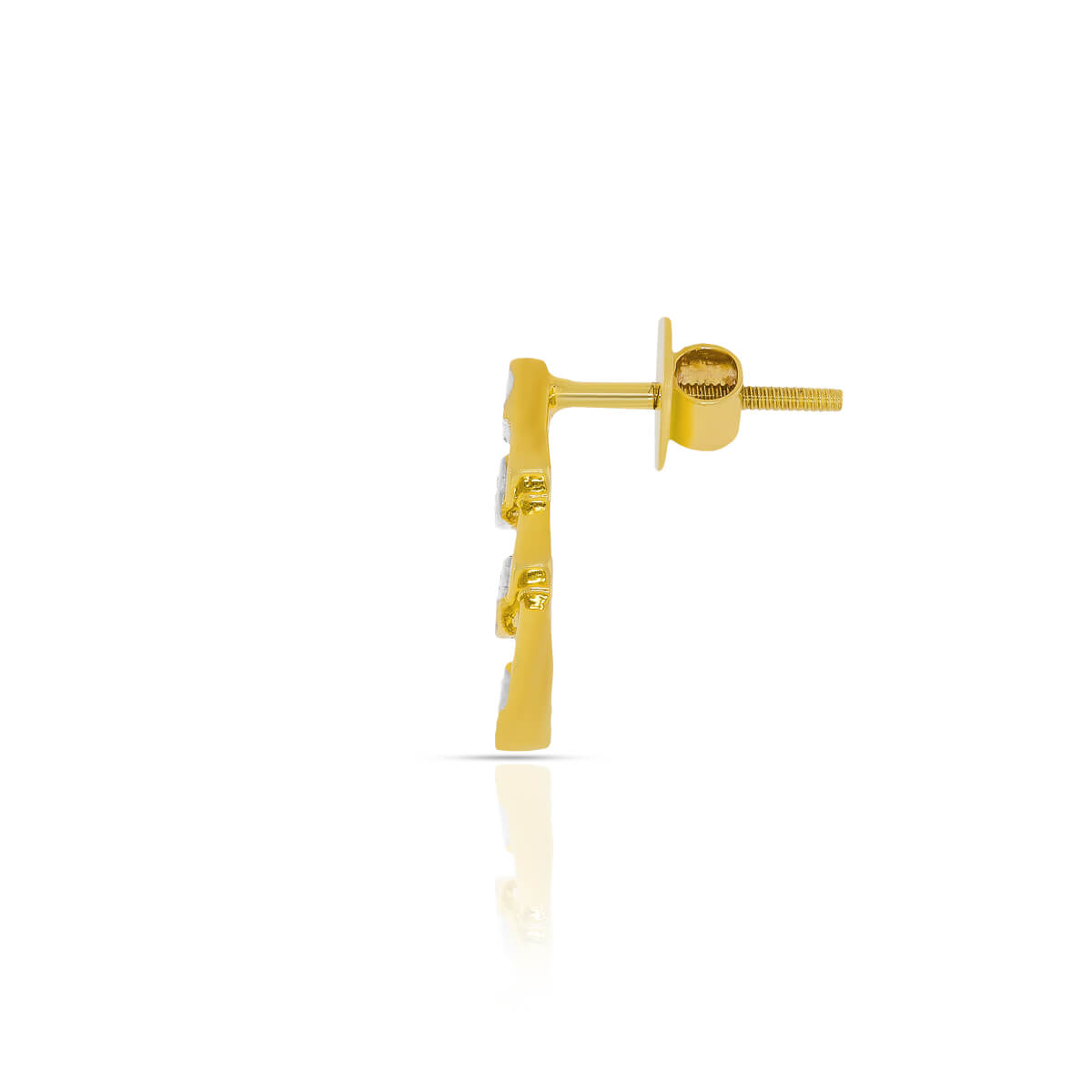 Trigonal Elegance 18K Diamond Stud Earrings