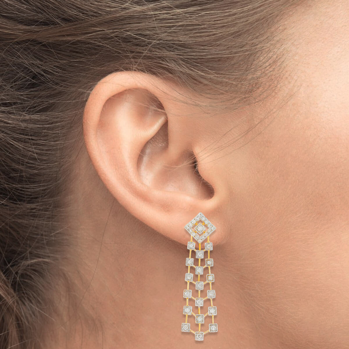 Beautiful Diamond Grace 18K Danglers