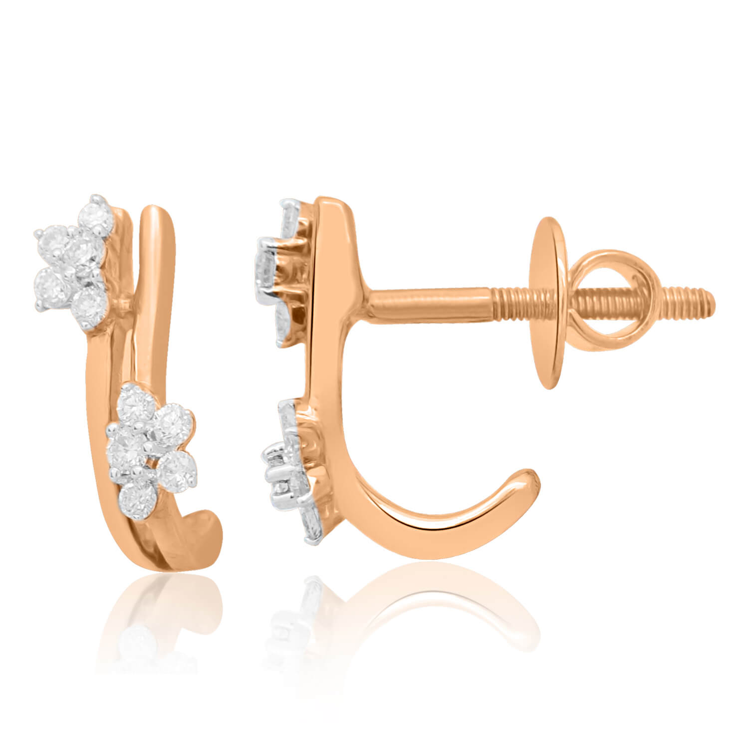 Shimmering Star Flower Diamond Hoops