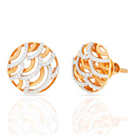 Modern Graceful Oval 18K Diamond Studs