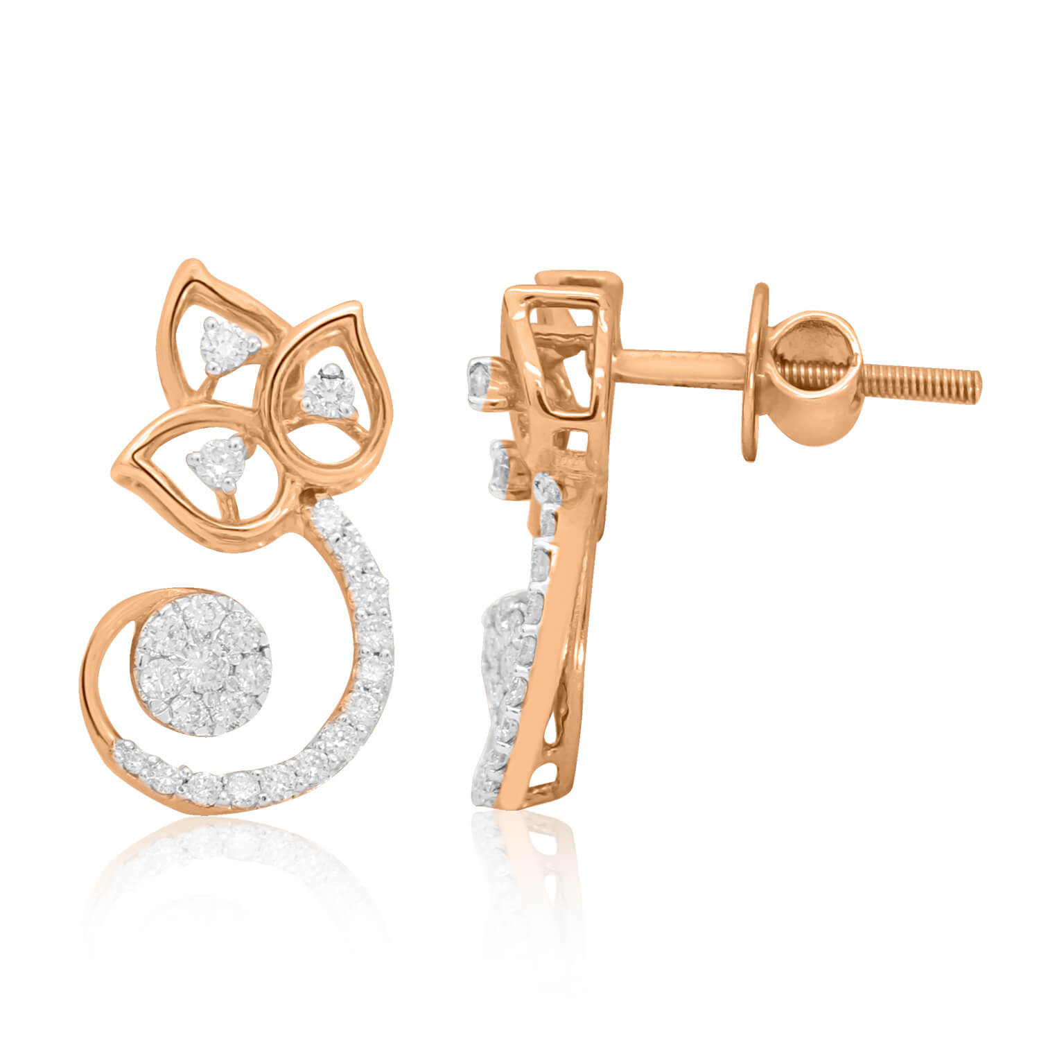 Petal Dazzle 18K Rose Gold Studs