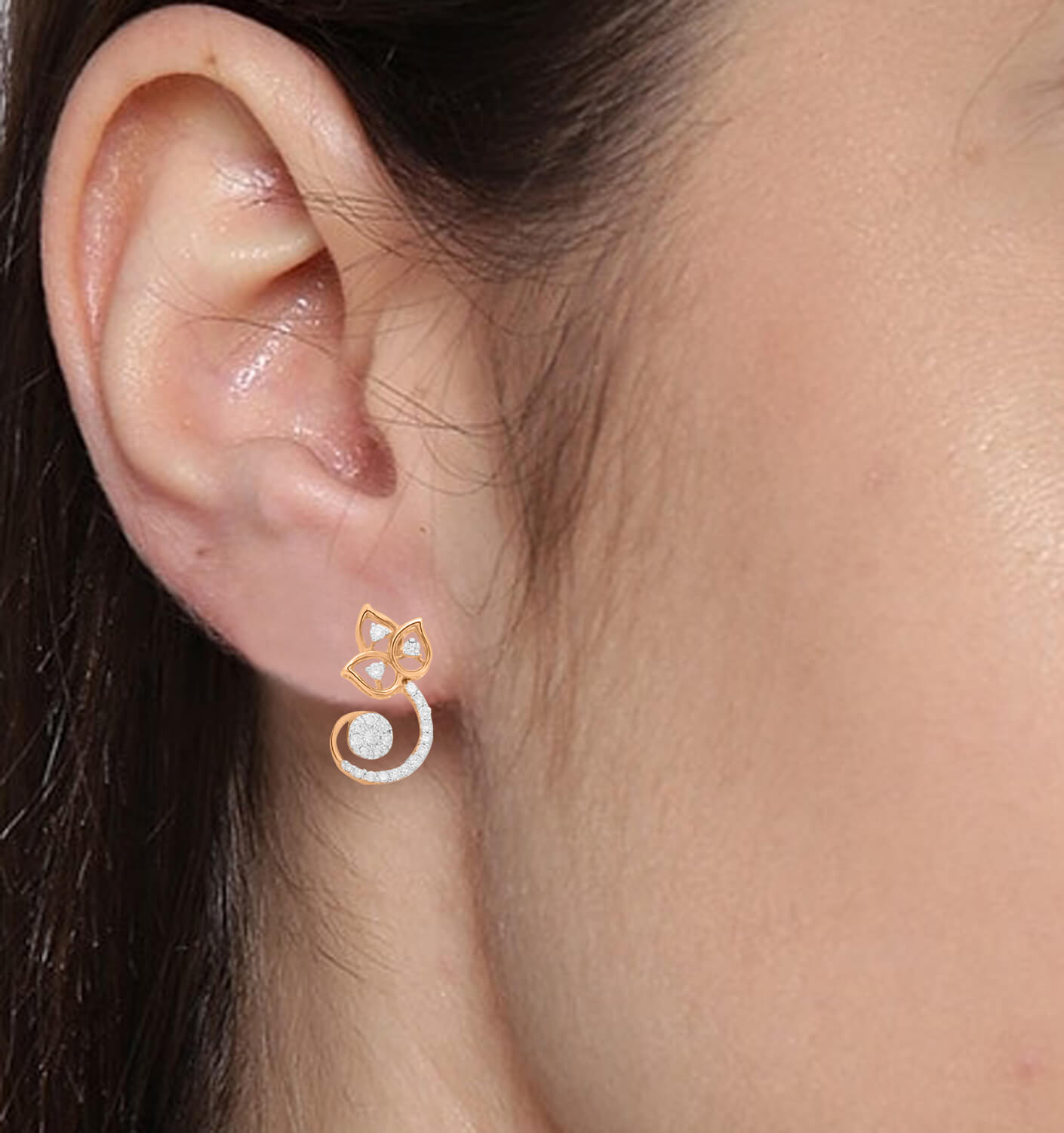 Petal Dazzle 18K Rose Gold Studs